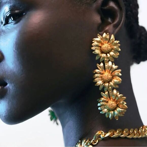 Flower drop  earrings  N51 - Picture 1 of 6